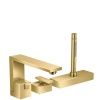 Смесители Смеситель на борт ванны, на 3 отверстия, с ручным душем, излив 210мм, цвет золото