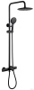 Душевая программа Душевая стойка с термостатом и изливом, черная матовая