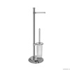 Аксессуары для ванной Стойка ершик с колбой, держатель туалетной бумаги, напольная, h73,1 см, цвет хром/матовое стекло