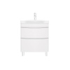 Мебель для ванной База под раковину, напольная, 65 см, 2 ящика, белый, глянцевая