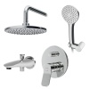Душевая программа Набор: смеситель для верхнего душа, верхний душ 220 мм, держатель для верхнего душа, душевой набор