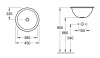 Раковины Раковина встраиваемая сверху круглая 45 см, высота 19 см, с переливом