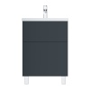 Мебель для ванной База под раковину, напольная, 60 см, 2 ящика push-to-open, графит матовый