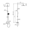Душевая программа Душевая колонна, смеситель для душа на 2 потока Верхний душ (латунь) 25 см